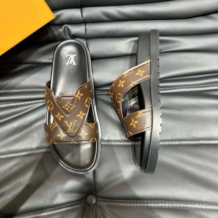LV OASIS MULE IN CHOCOLATE BROWN MONOGRAM CALFSKIN