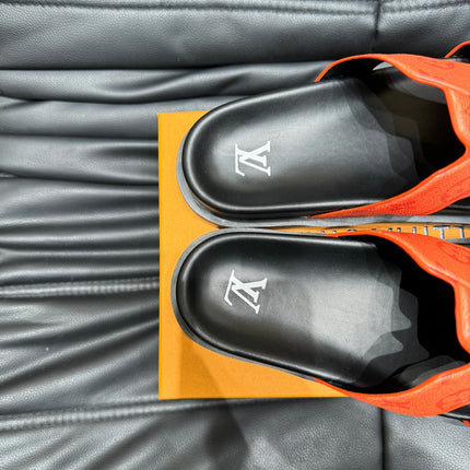 LV OASIS MULE IN CARROT ORANGE MONOGRAM CALFSKIN