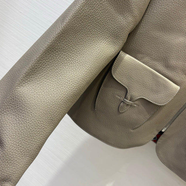 HERMES 25S SHORT LEATHER JACKET 059