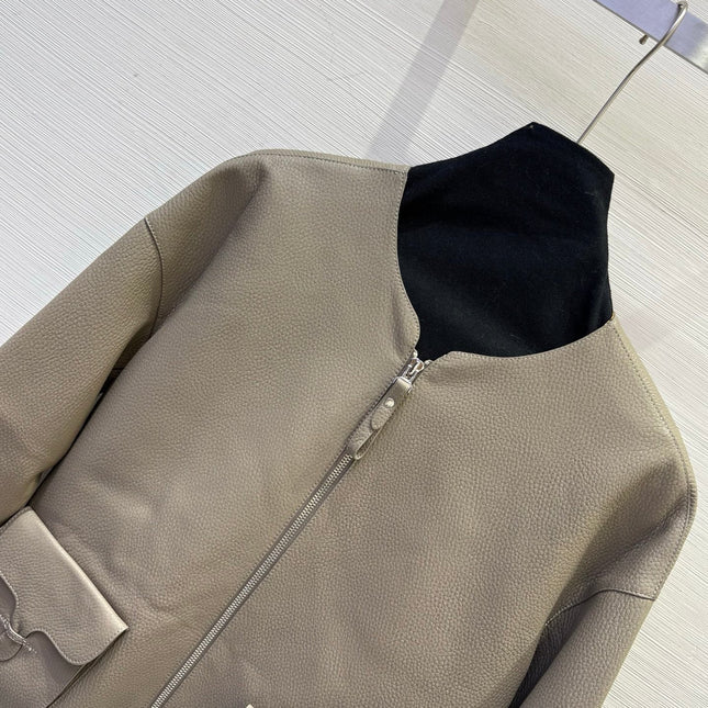 HERMES 25S SHORT LEATHER JACKET 059