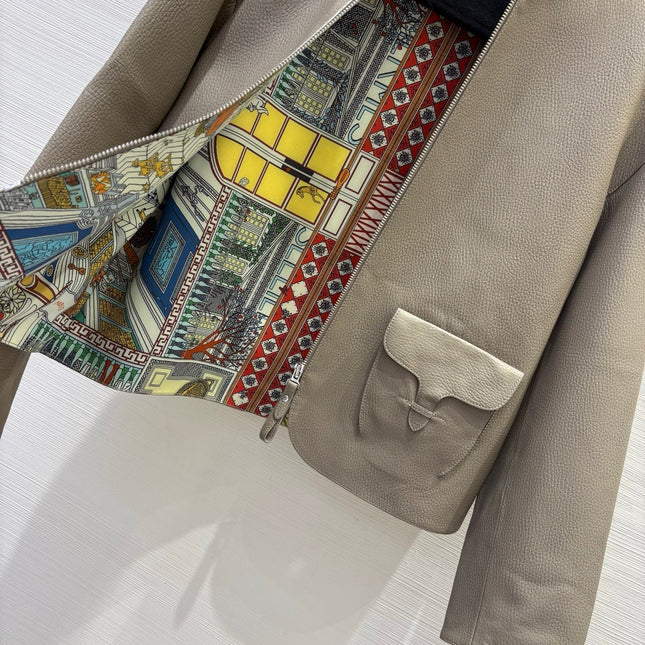 HERMES 25S SHORT LEATHER JACKET 059