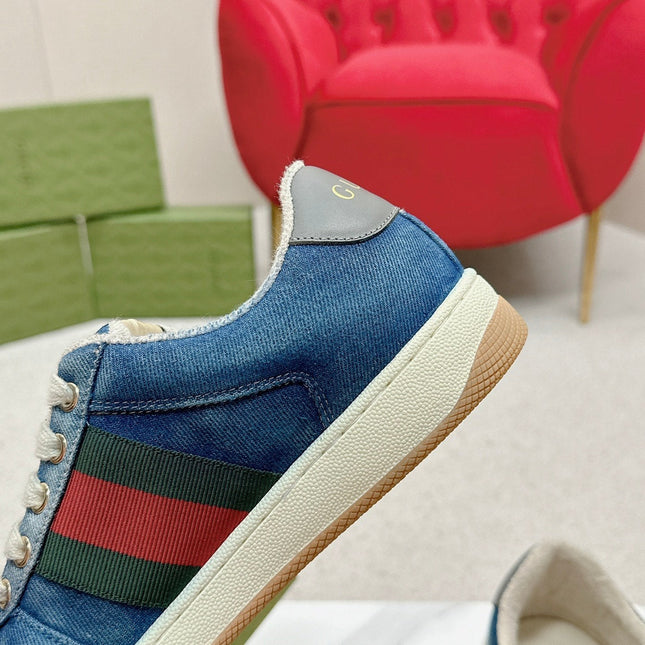 GG WOMEN'S SCREENER TRAINER AEGEAN CALFSKIN