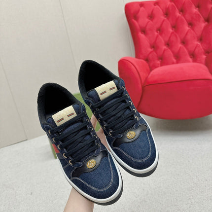 GG WOMEN'S SCREENER TRAINER DENIM CALFSKIN