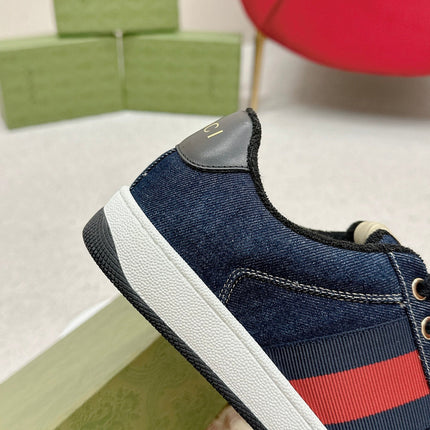 GG WOMEN'S SCREENER TRAINER DENIM CALFSKIN