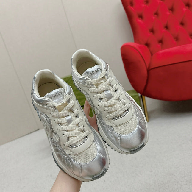 GG RIPPLE TRAINER LIGHT SILVER LAMBSKIN