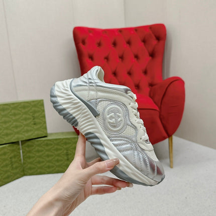 GG RIPPLE TRAINER LIGHT SILVER LAMBSKIN