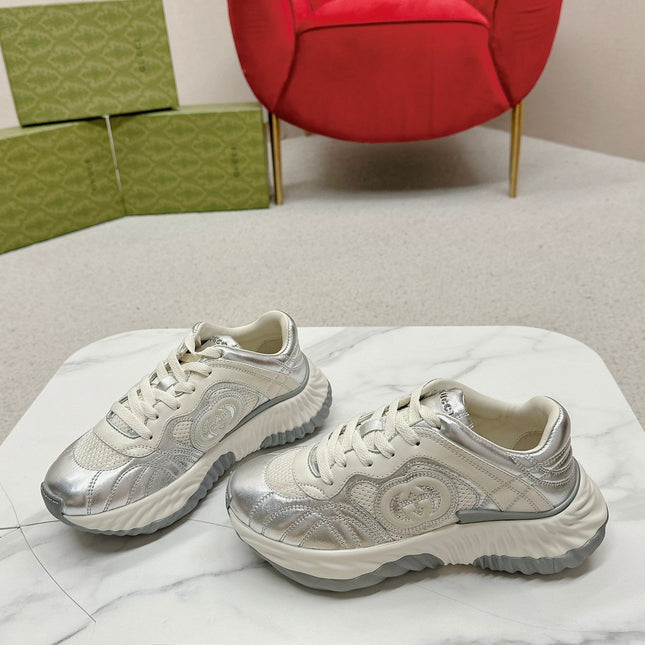 GG RIPPLE TRAINER LIGHT SILVER LAMBSKIN