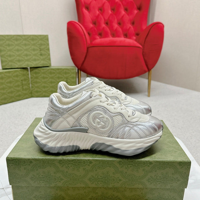 GG RIPPLE TRAINER LIGHT SILVER LAMBSKIN