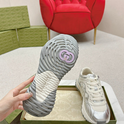 GG RIPPLE TRAINER LIGHT SILVER LAMBSKIN