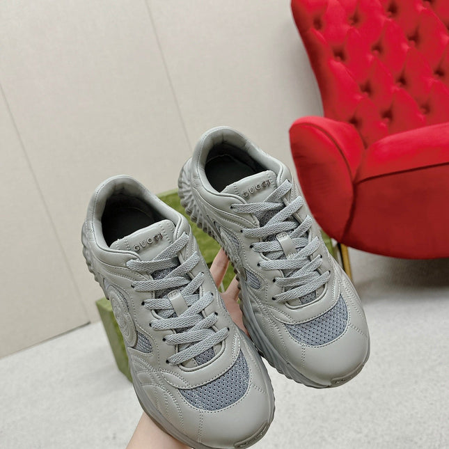 GG RIPPLE TRAINER LIGHT GRAY LAMBSKIN