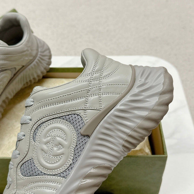 GG RIPPLE TRAINER LIGHT GRAY LAMBSKIN
