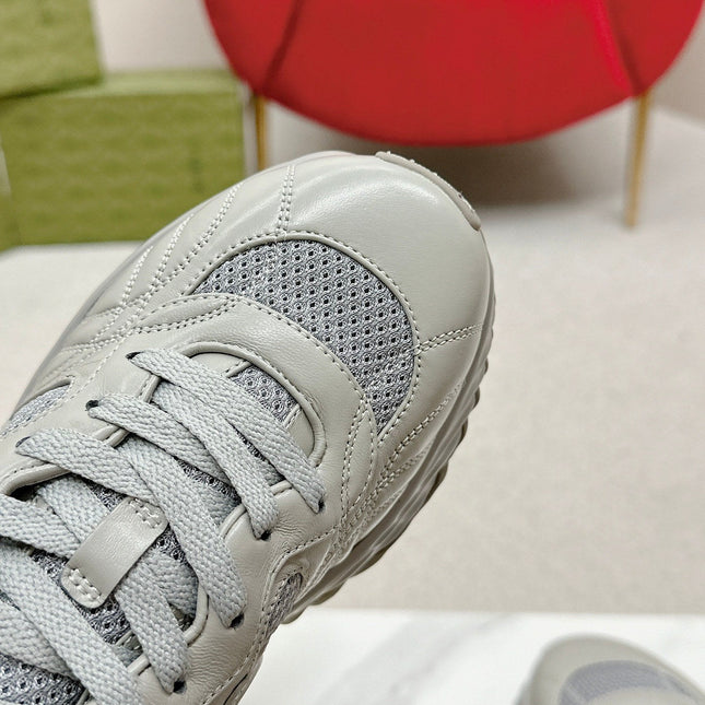 GG RIPPLE TRAINER LIGHT GRAY LAMBSKIN