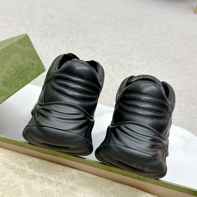 GG RIPPLE TRAINER BLACK LAMBSKIN