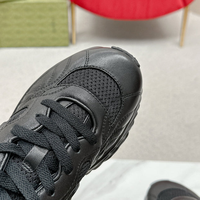GG RIPPLE TRAINER BLACK LAMBSKIN
