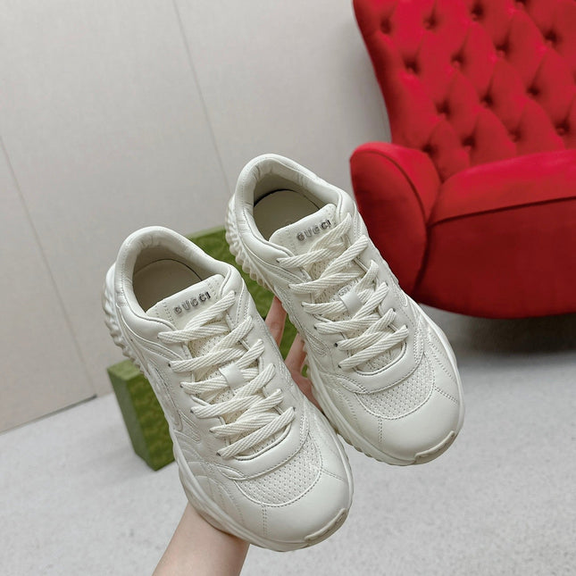 GG RIPPLE TRAINER WHITE LAMBSKIN