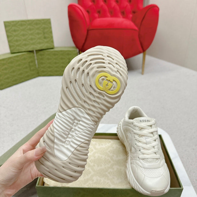 GG RIPPLE TRAINER WHITE LAMBSKIN