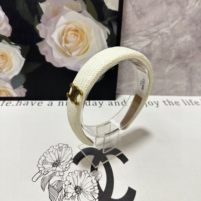 WHITE RAFFIA WOVEN HAIRBAND 369330