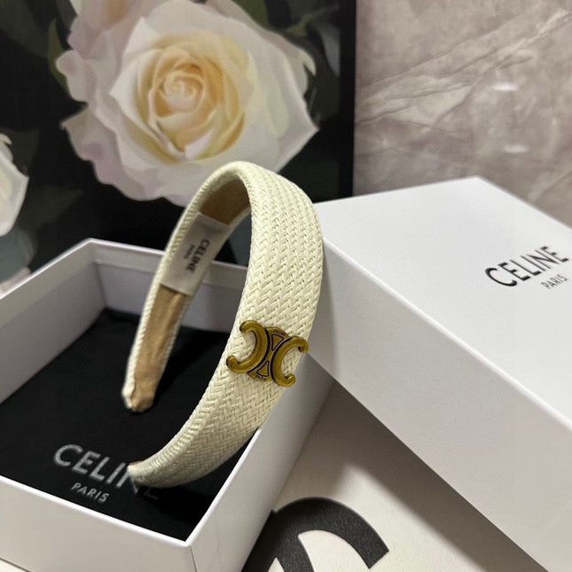 WHITE RAFFIA WOVEN HAIRBAND 369330