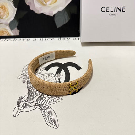 CAMEL BEIGE RAFFIA WOVEN HAIRBAND 400481