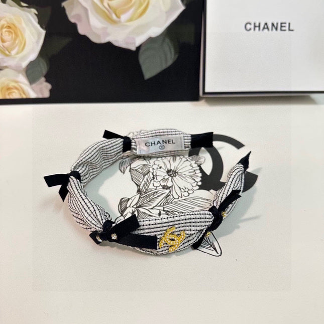 WHITE MIX BLACK FABRIC HAIRBAND 412462