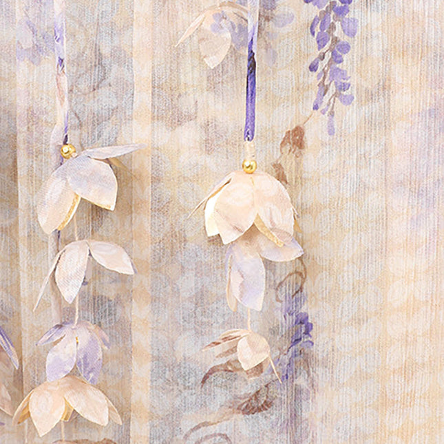 ZIMMER PLEATED V-NECK SLEEVELESS DRESS IN BEIGE MIX PURPLE