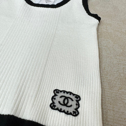 Chanel Tank Top White Wool 232743