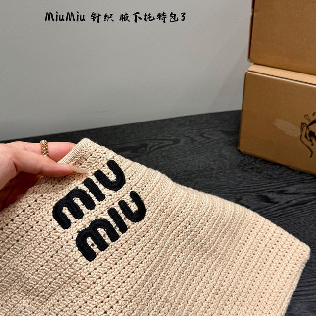 IVY HOBO BAG 36 IN BEIGE MESH BLACK EMBROIDERED LOGO