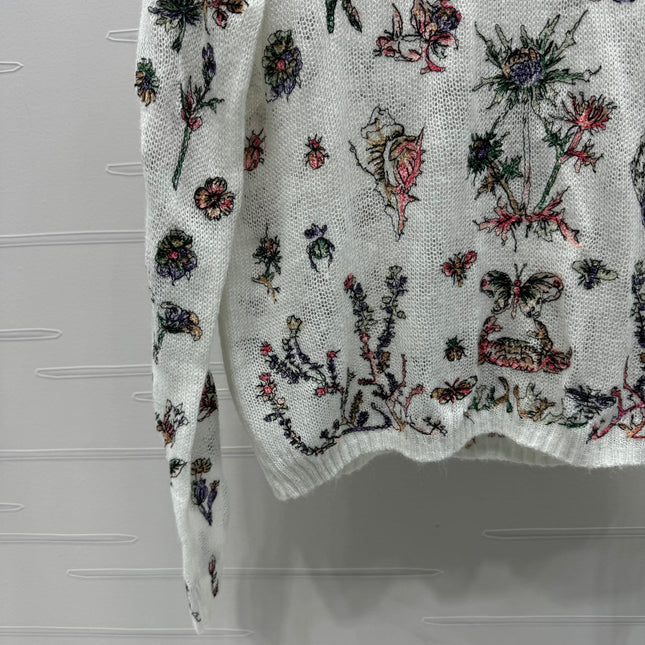 DIOR FLORAL EMBROIDERED KNITTED LONG-SLEEVE TOP 276696