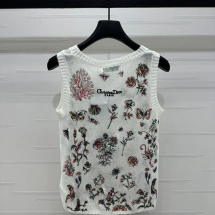 DIOR FLORAL EMBROIDERED KNITTED TANK TOP 276693