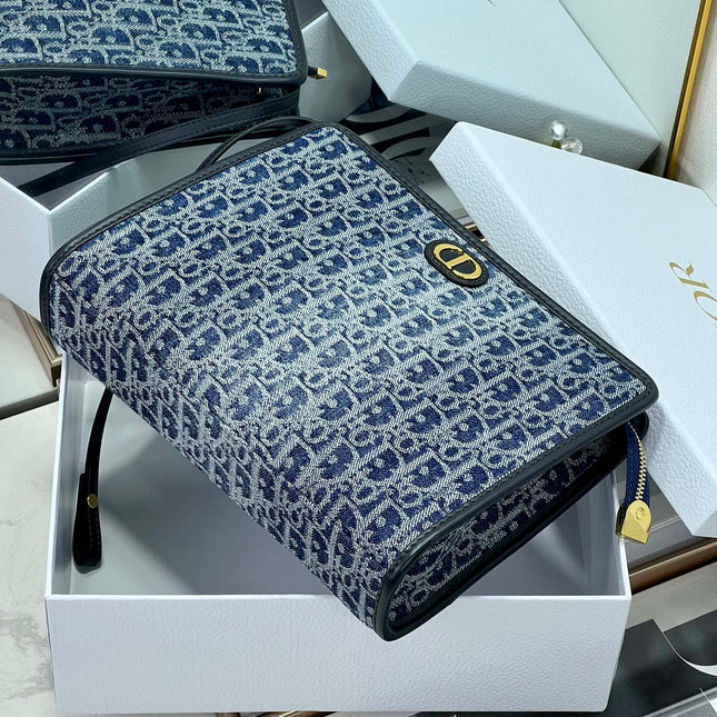 BOOK TOTE 26 IN BLUE MONOGRAM OBLIQUE JACQUARD