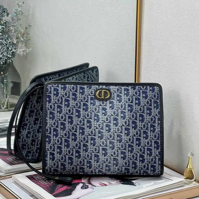 BOOK TOTE 26 IN BLUE MONOGRAM OBLIQUE JACQUARD