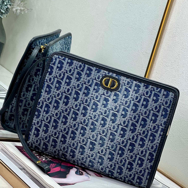 BOOK TOTE 26 IN BLUE MONOGRAM OBLIQUE JACQUARD