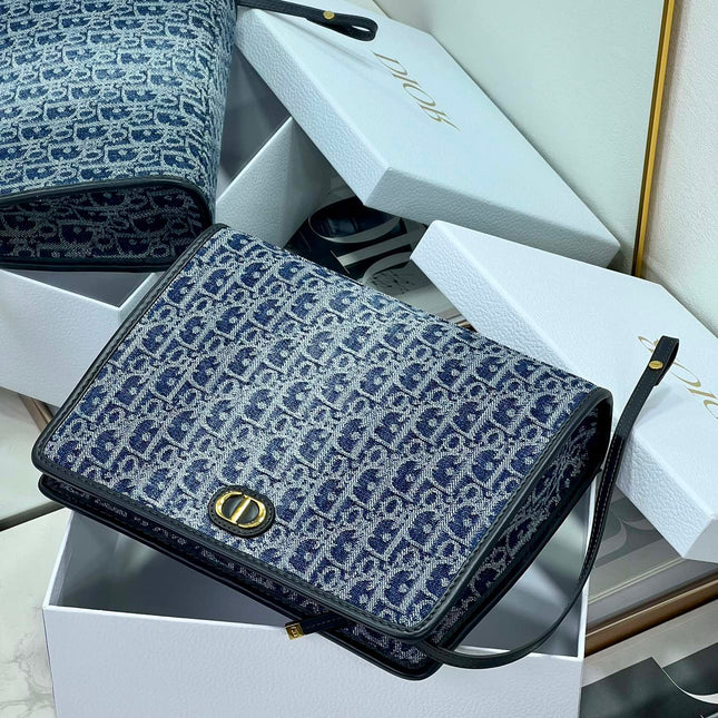 BOOK TOTE 26 IN BLUE MONOGRAM OBLIQUE JACQUARD