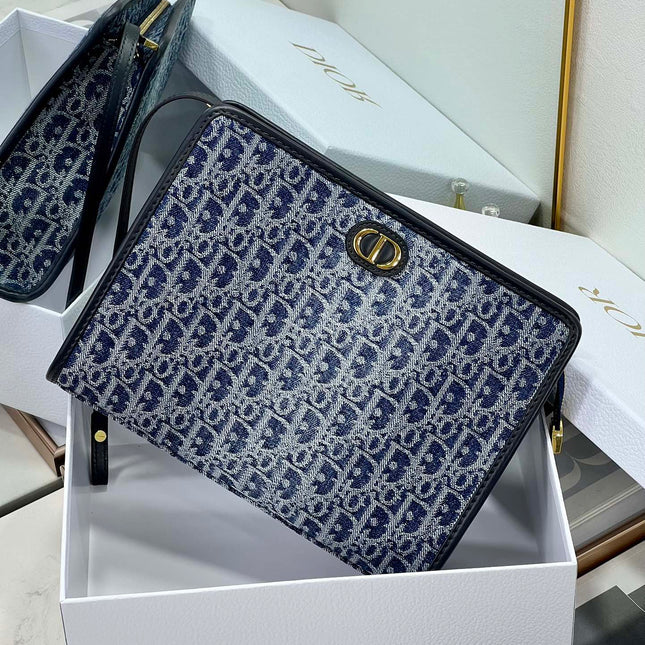 BOOK TOTE 26 IN BLUE MONOGRAM OBLIQUE JACQUARD