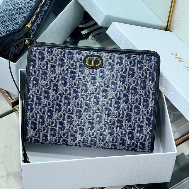 BOOK TOTE 26 IN BLUE MONOGRAM OBLIQUE JACQUARD