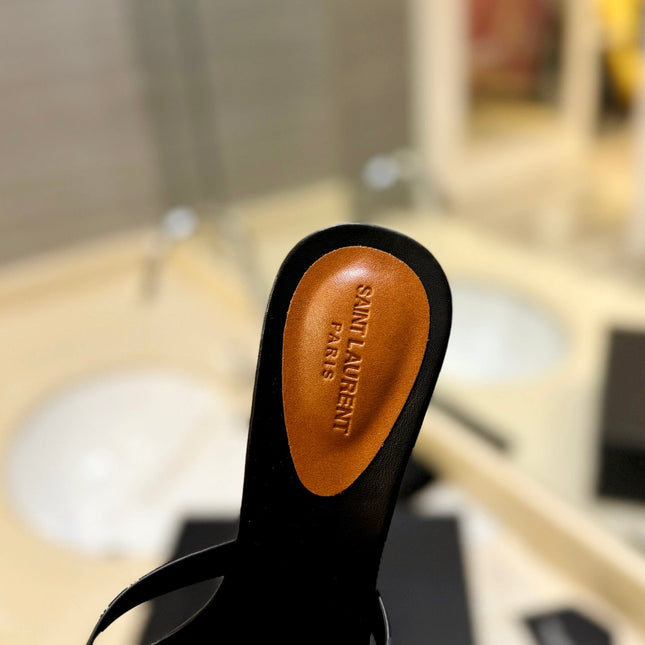 SL OPEN-TOES HIGH HEELS SLIPPER COPPER CALFSKIN