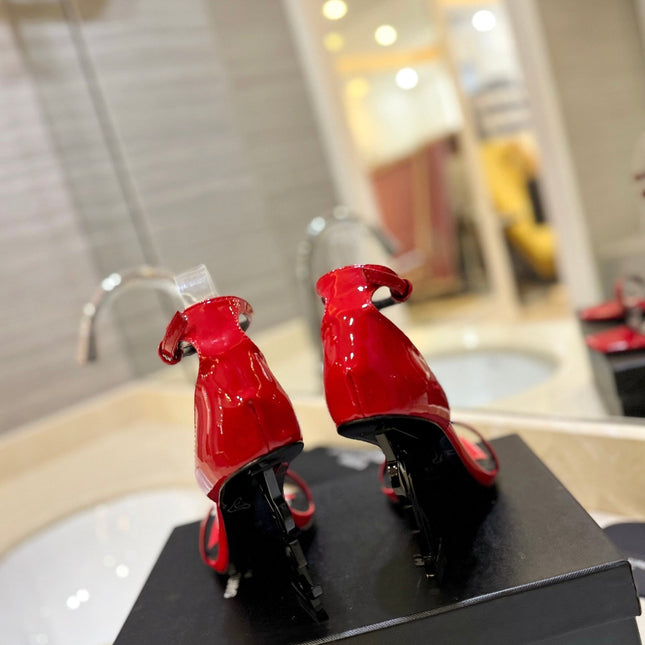 SL OPYUM SANDALS 105 RED POLISHED CALFSKIN
