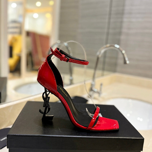 SL OPYUM SANDALS 105 RED POLISHED CALFSKIN