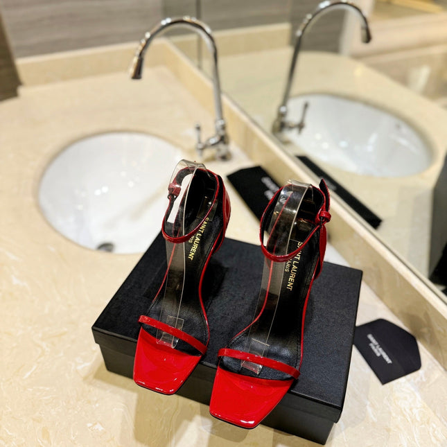 SL OPYUM SANDALS 105 RED POLISHED CALFSKIN