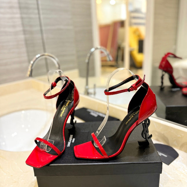 SL OPYUM SANDALS 105 RED POLISHED CALFSKIN