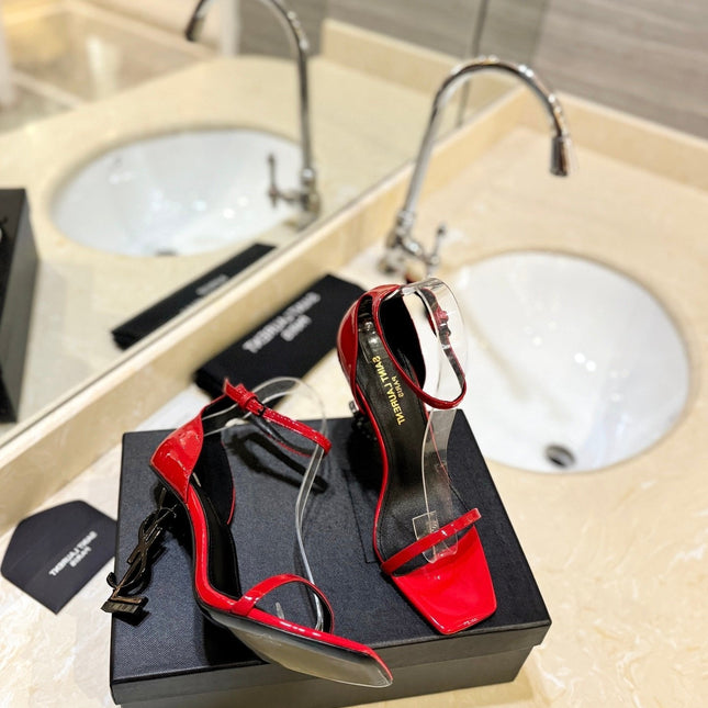 SL OPYUM SANDALS 105 RED POLISHED CALFSKIN