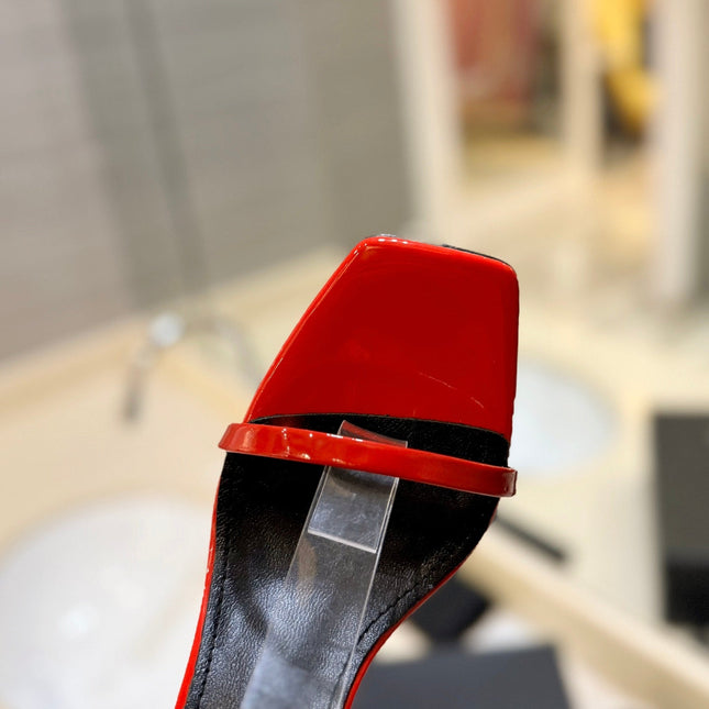 SL OPYUM SANDALS 105 RED POLISHED CALFSKIN