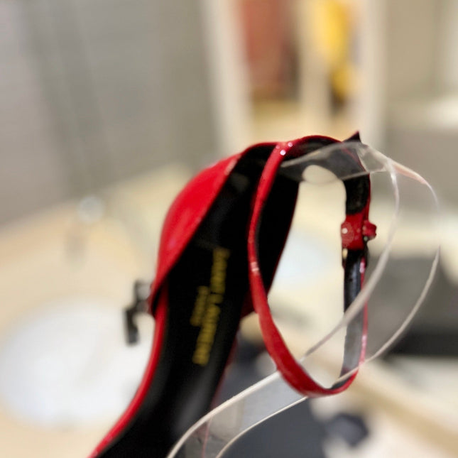 SL OPYUM SANDALS 105 RED POLISHED CALFSKIN