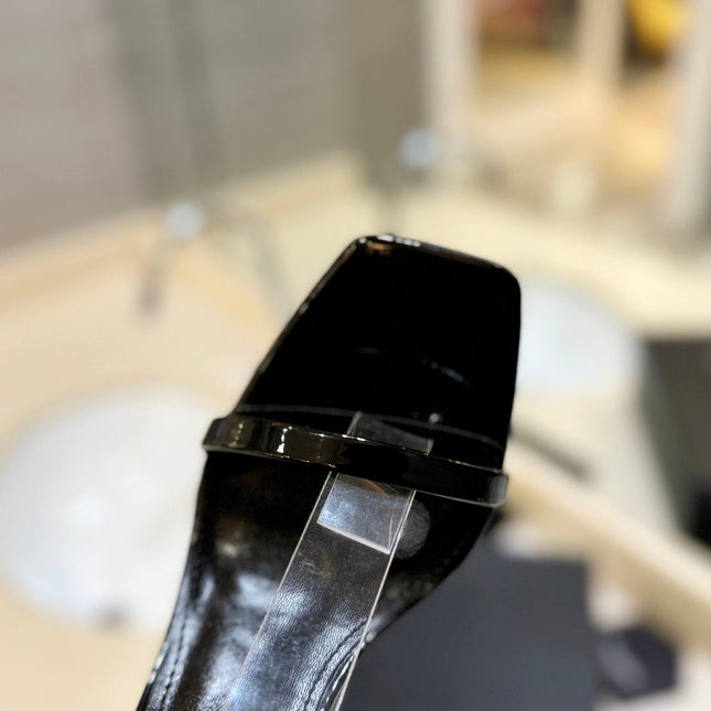 SL OPYUM SANDALS 105 BLACK CALFSKIN