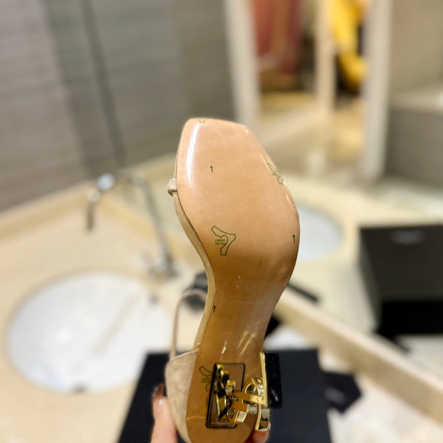 SL OPYUM SANDALS 80 CAMEL SUEDE