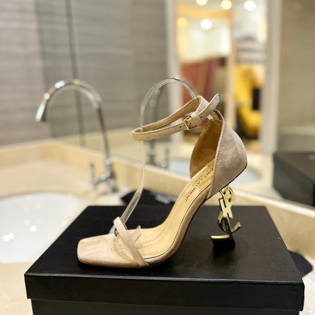 SL OPYUM SANDALS 80 CAMEL SUEDE