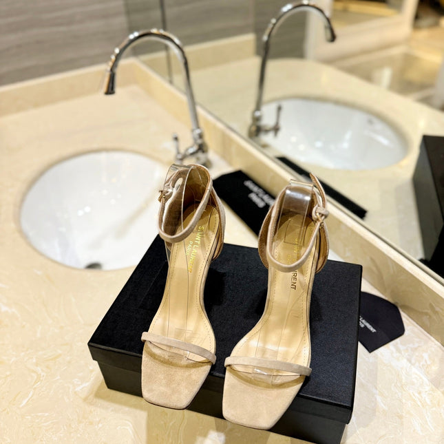 SL OPYUM SANDALS 80 CAMEL SUEDE