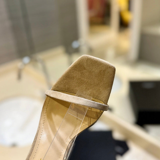 SL OPYUM SANDALS 80 CAMEL SUEDE