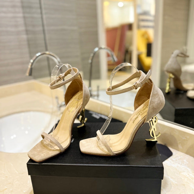 SL OPYUM SANDALS 80 CAMEL SUEDE