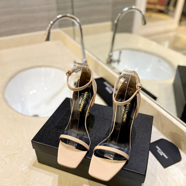 SL OPYUM SANDALS 105 CAMEL AND BLACK CALFSKIN